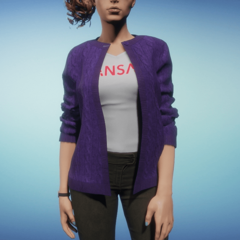 One Button Cardigan - Violet