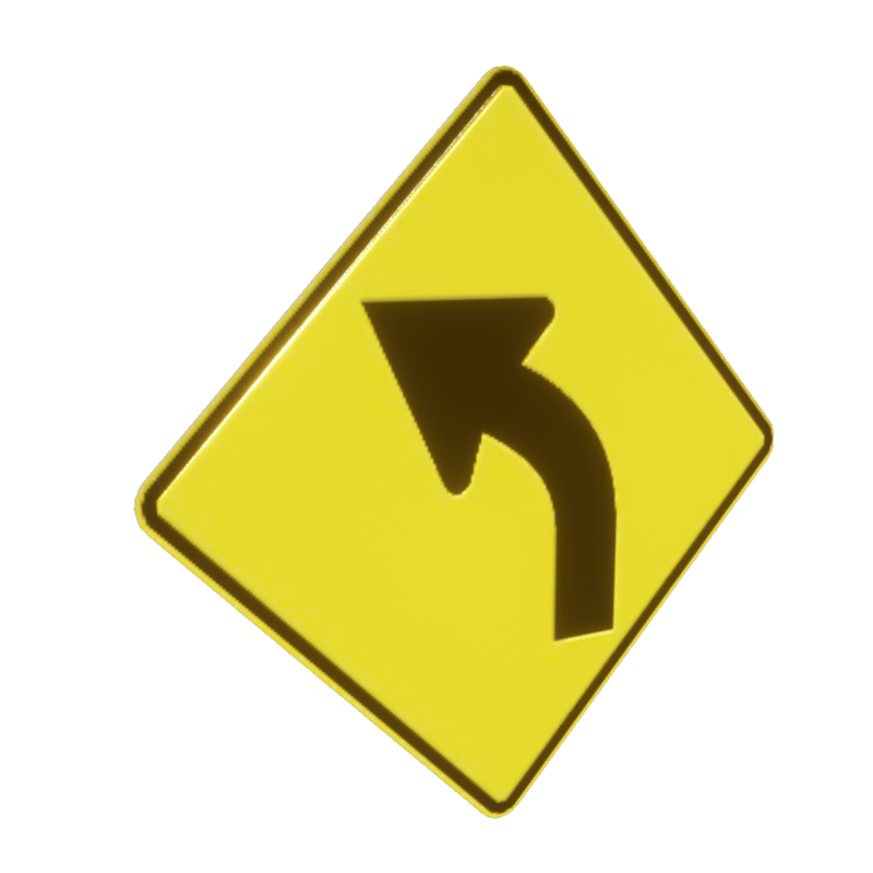 Road Curve Left - Street Sign