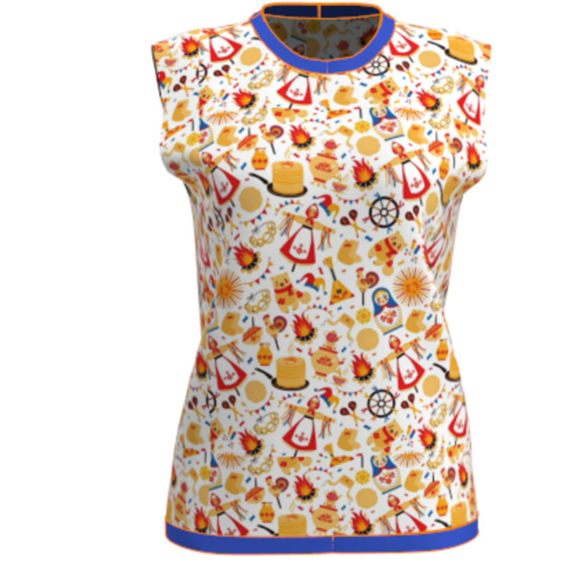 New Festival Blue Sleeveless T-shirt