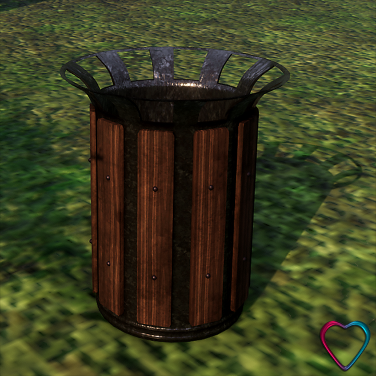 Rubbish Bin with Wood