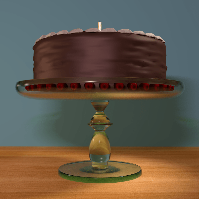 birthday cake and cakestand