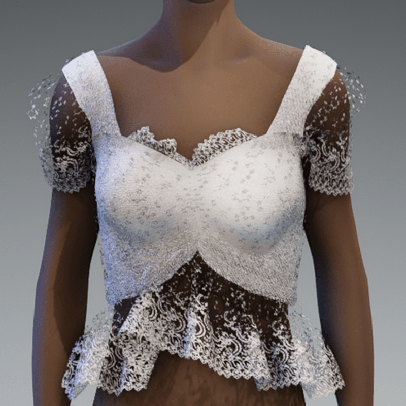 White lace peplum top