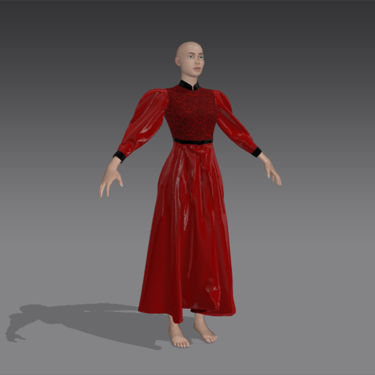 edwardian dress-- blood red