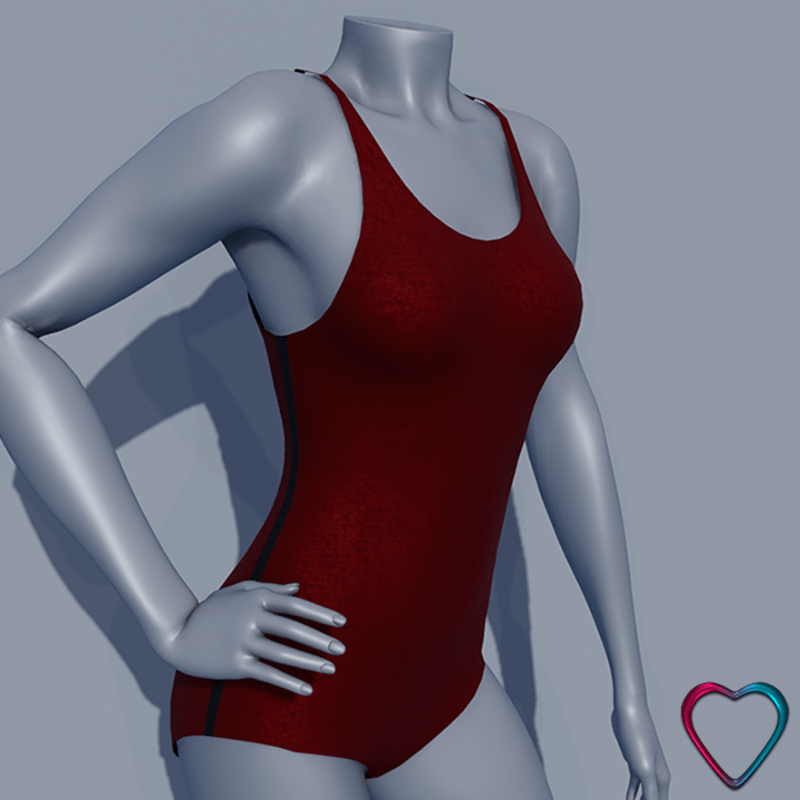 Body Swimsuit - Red and Black