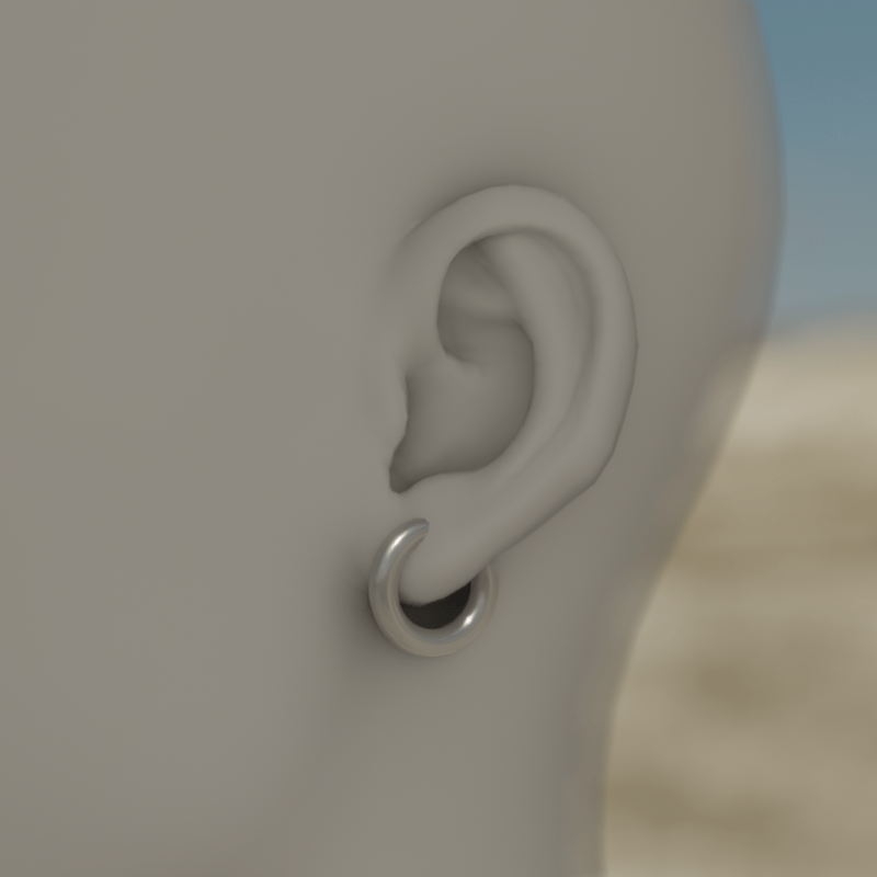 Silver piercing left ear