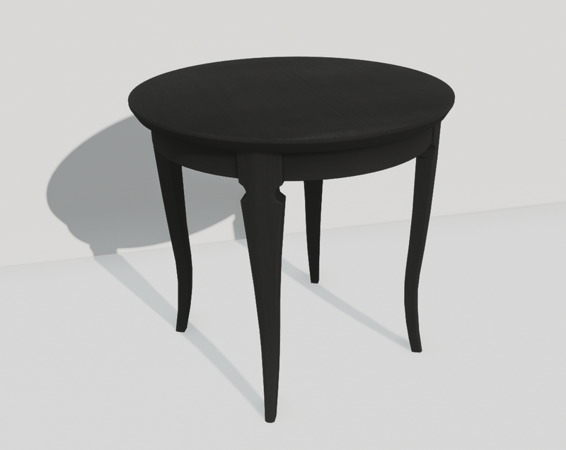 Round End Table - Black