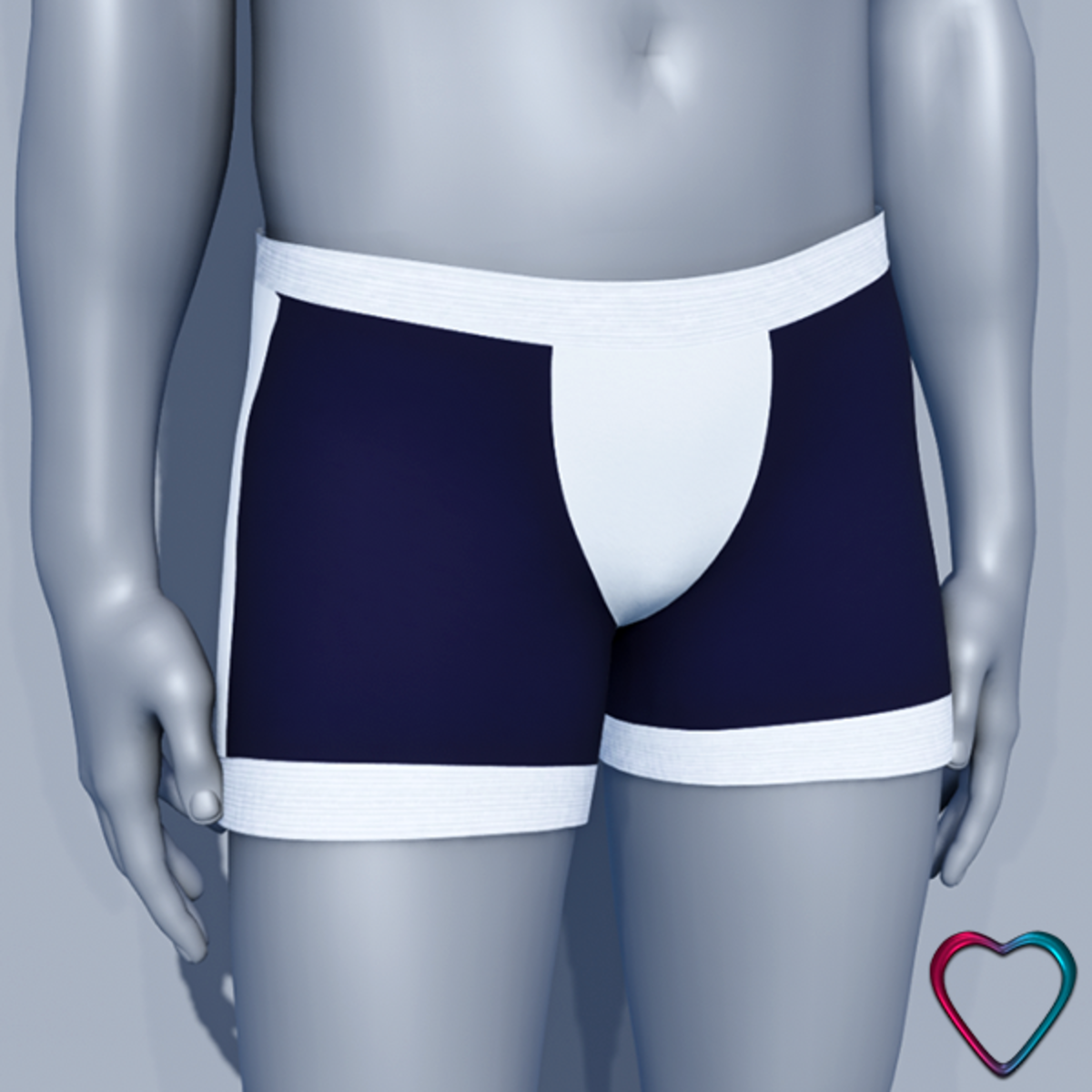 Men Boxer Underwear - Eclipse and White