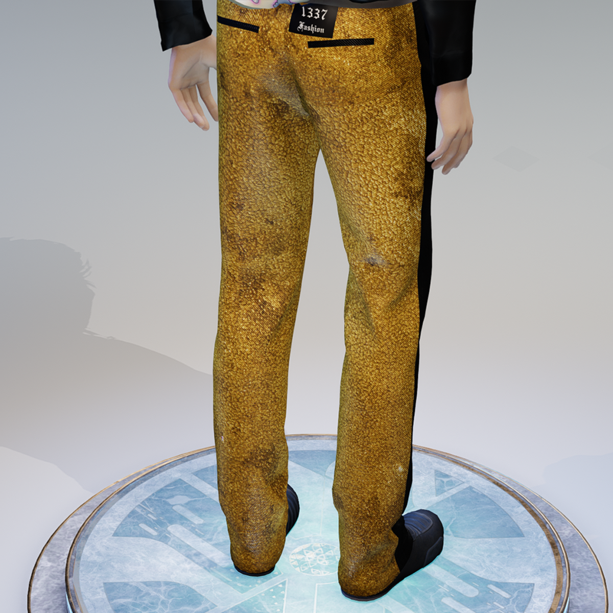 Luxury Gold Flake Denim Pants