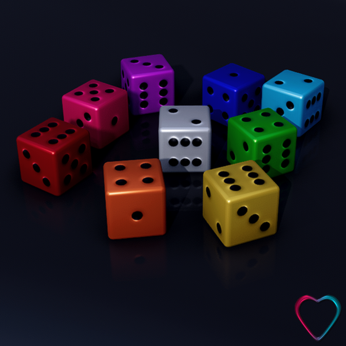 Color Dice Pack - 9 Interactive Dice