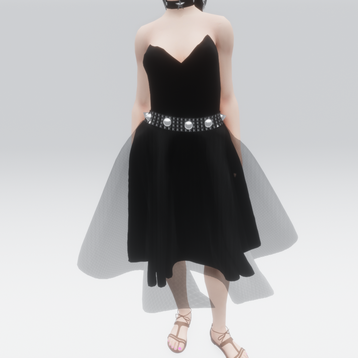 Studded Black Emo Dress