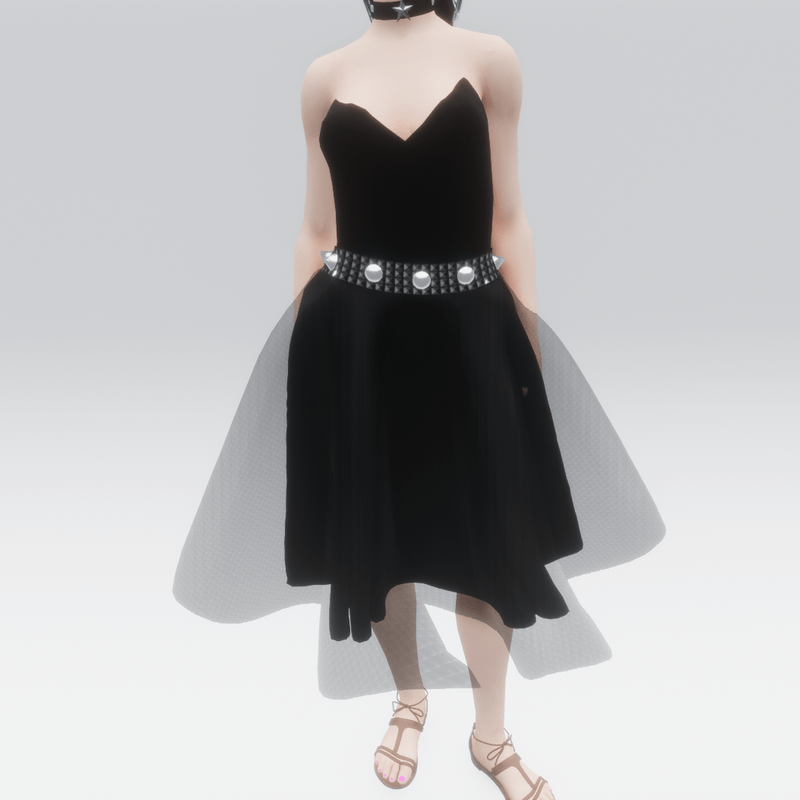 Studded Black Emo Dress