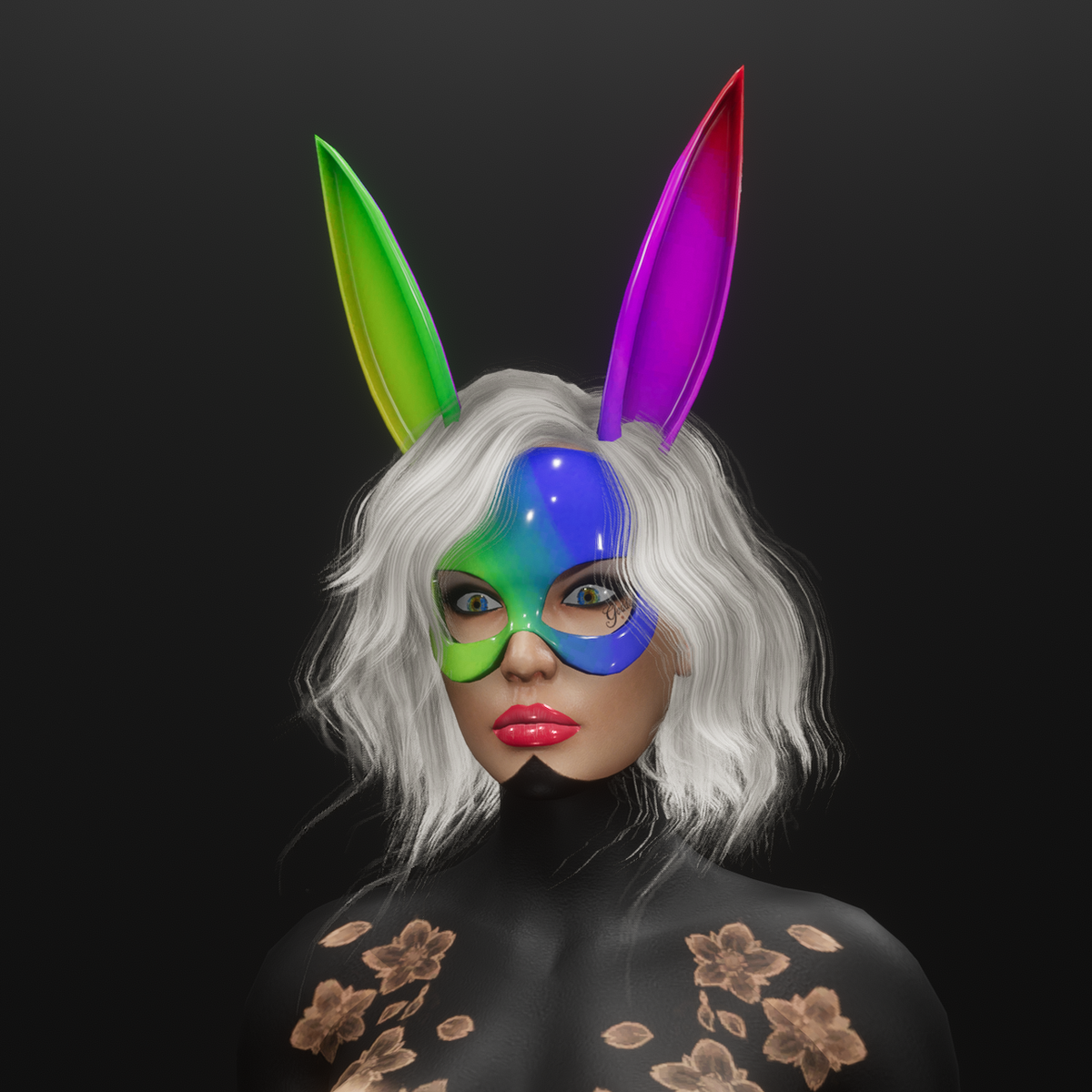 Bunny mask (rainbow)