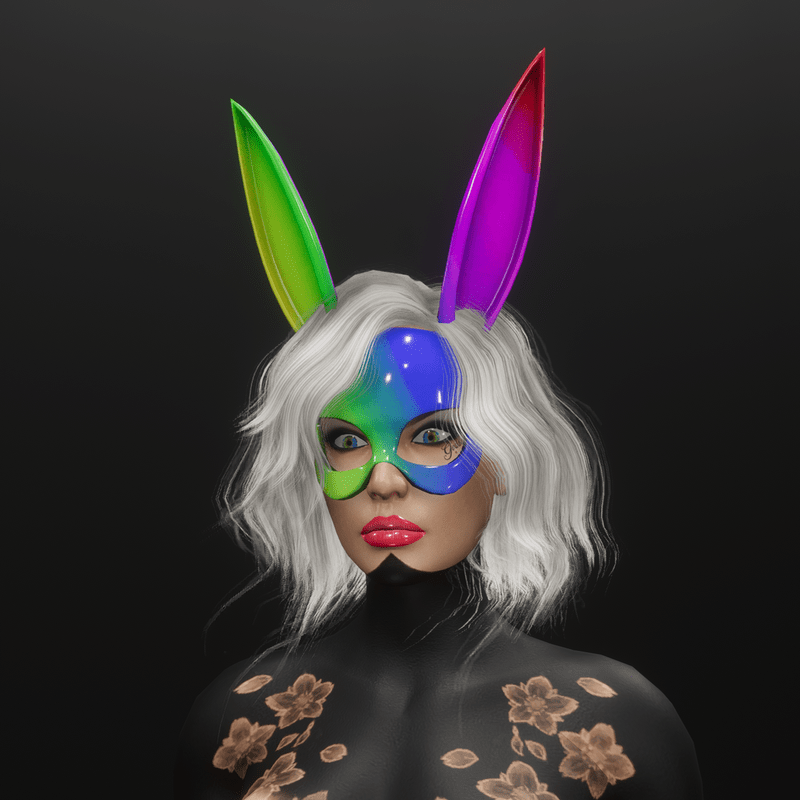 Bunny mask (rainbow)