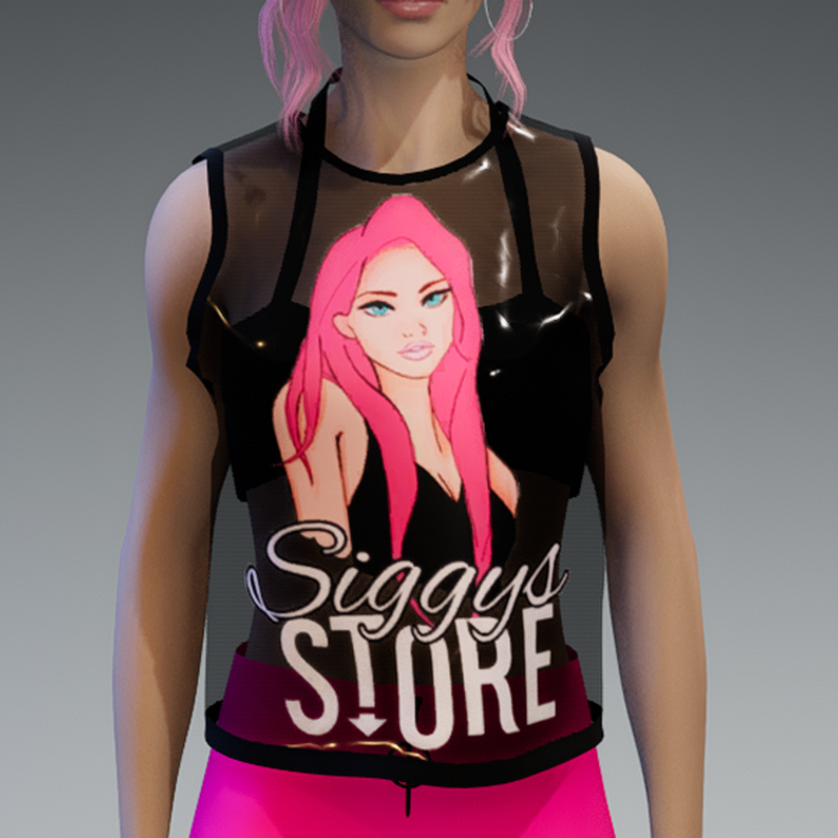 Siggys Store Black Transparent Shiny Party Top