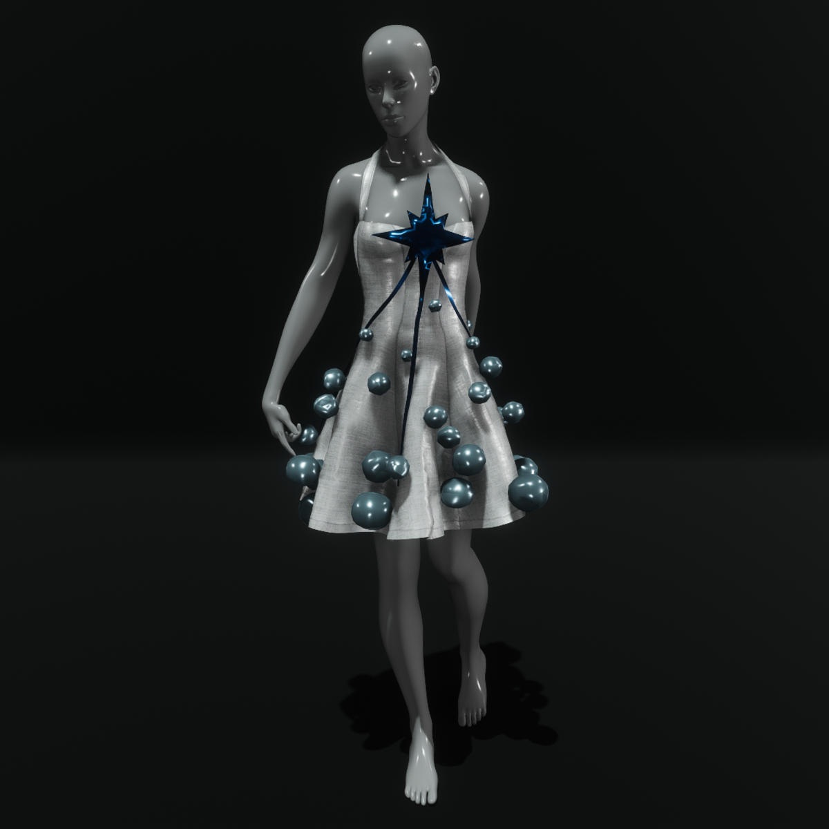 Christmas tree dress - silver