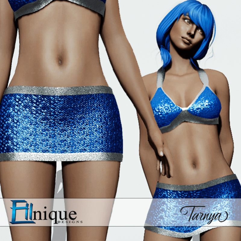 Tarnya Blue Clubbing Sequin Skirt