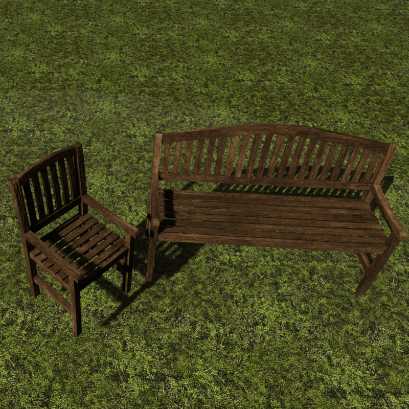 bench with chair wood