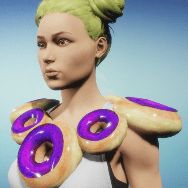 Female doughnut necklace - grape