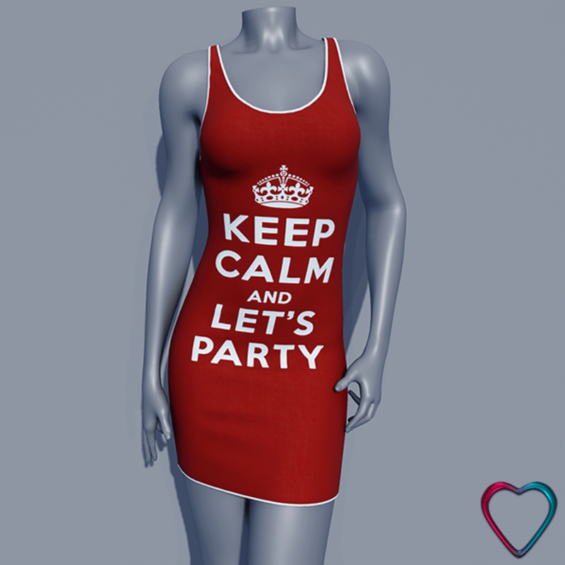 Keep Calm Dress - Let's Party - Red