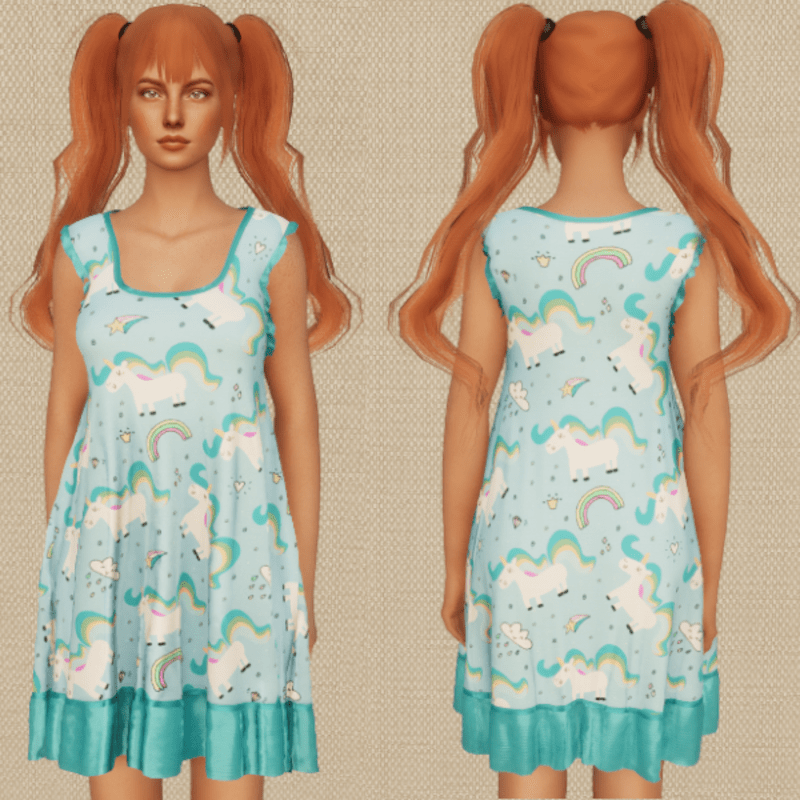 Unicorn Nightgown - Blue