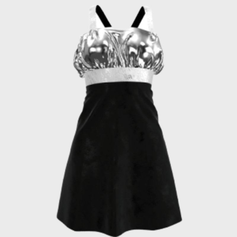 Ladies Mini Raffle Evening Dress (Sliver)