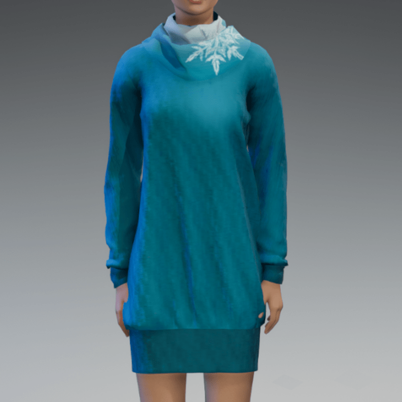 Icicle Scarf Sweater Dress