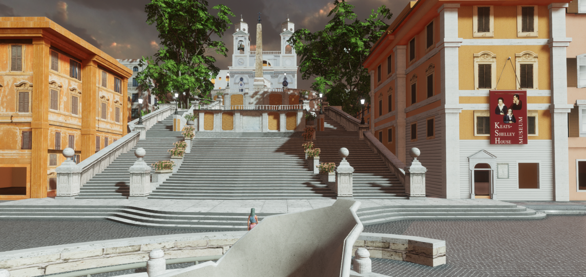 The famous staircase of trinity of the mountains in Rome