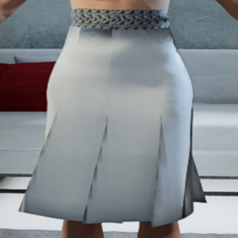 Light Grey Lace Band Skirt