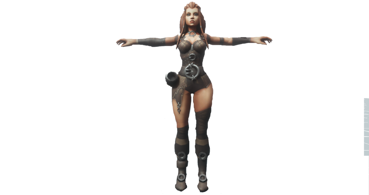 Barbarian Comic Girl NPC - Animated