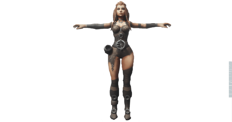 Barbarian Comic Girl NPC - Animated