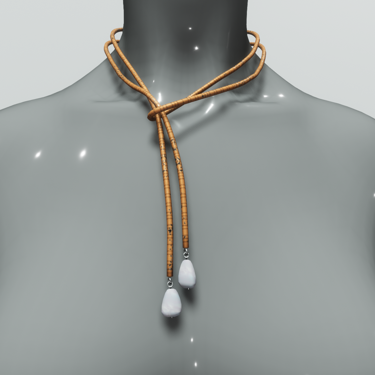 Lariat necklace - orange