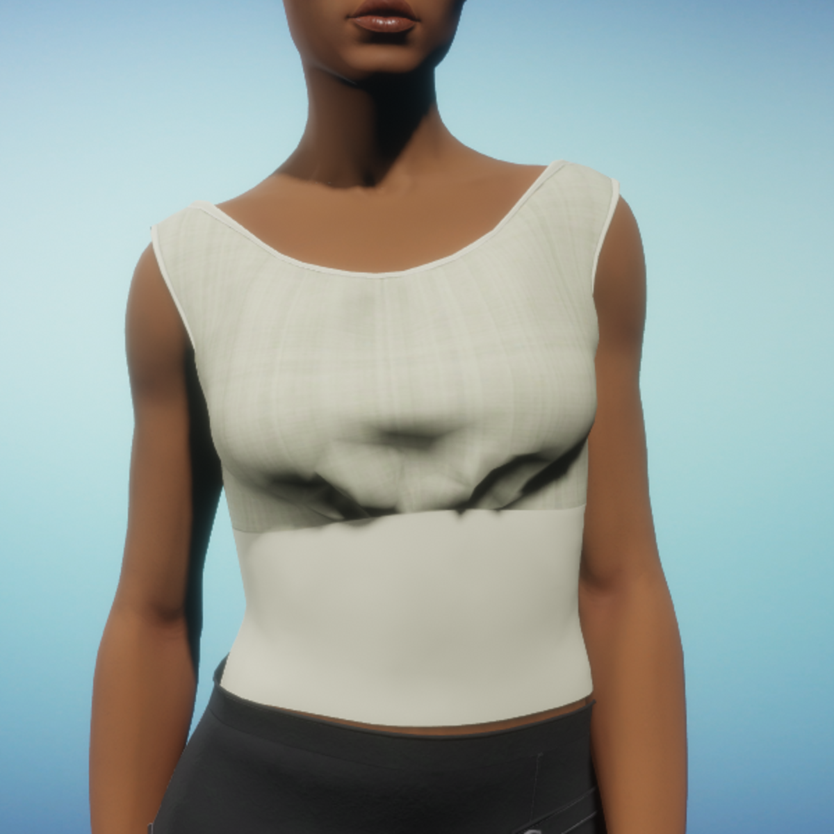 Blouse Tank - Cream Plaid