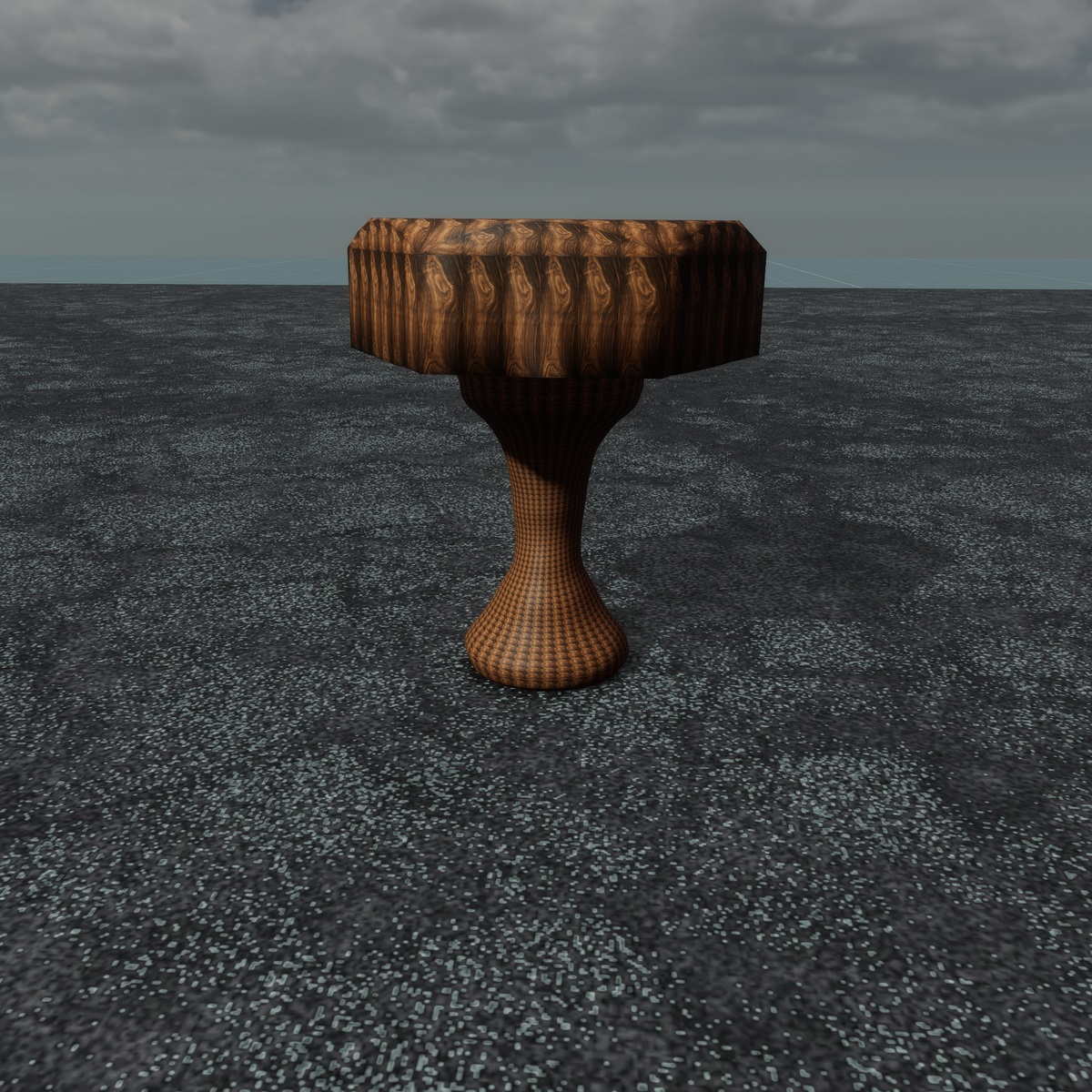 Sculpted Table Walnut