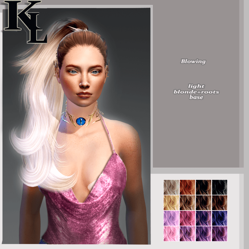blowing - light blonde base+roots