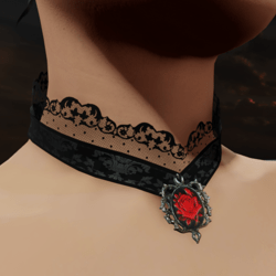 Goth Red Rose Choker