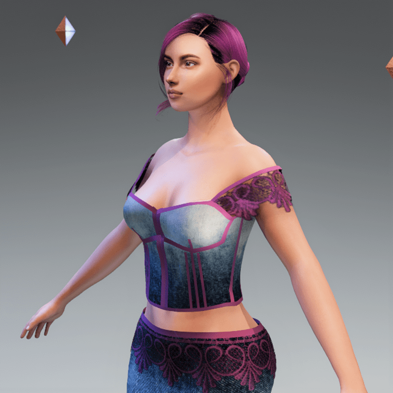 Plastic Denim Pink Top