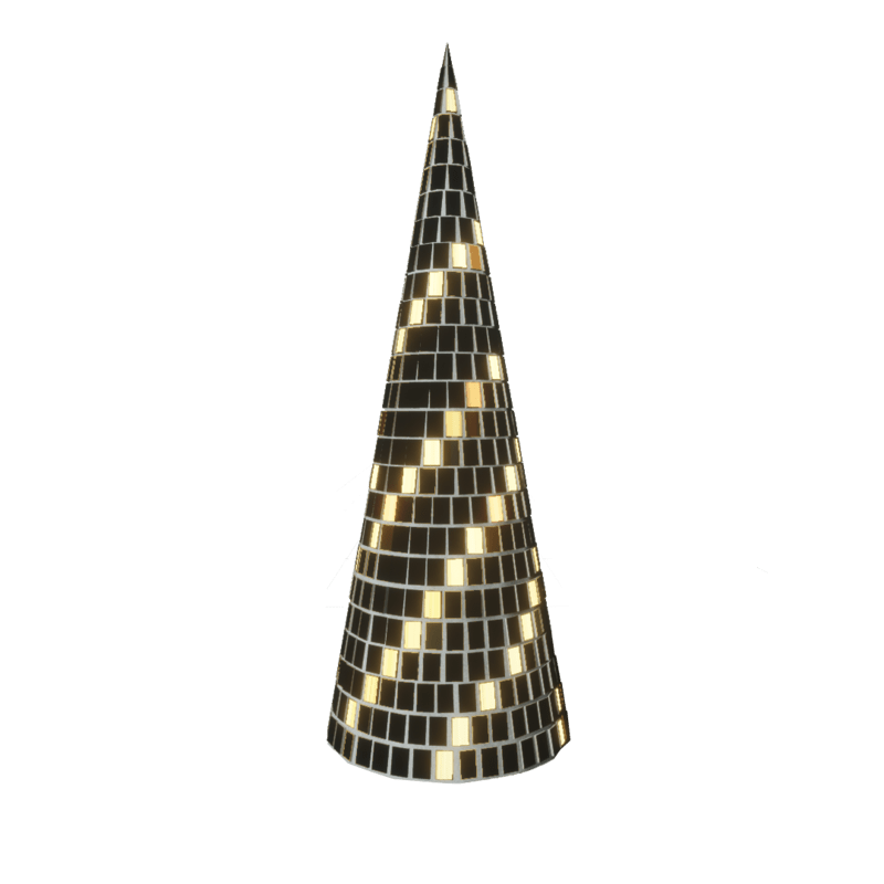 Disco christmas tree black - golden
