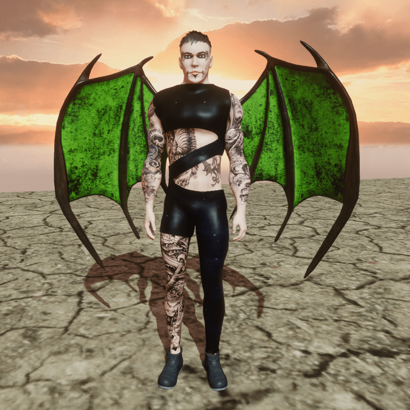 Demon Wings (Male and Female) Succubs and Incubus (Green)