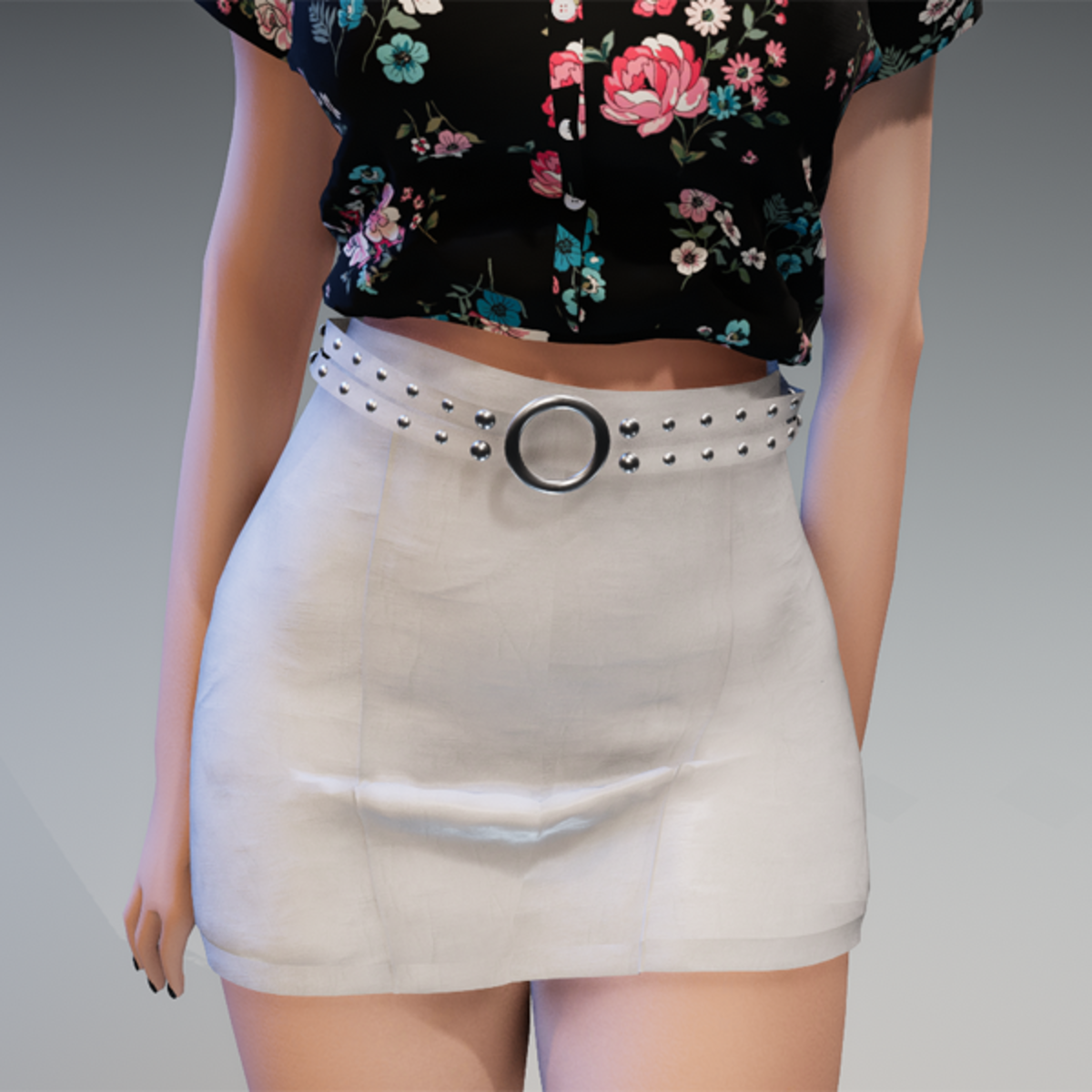 Leather Skirt in White