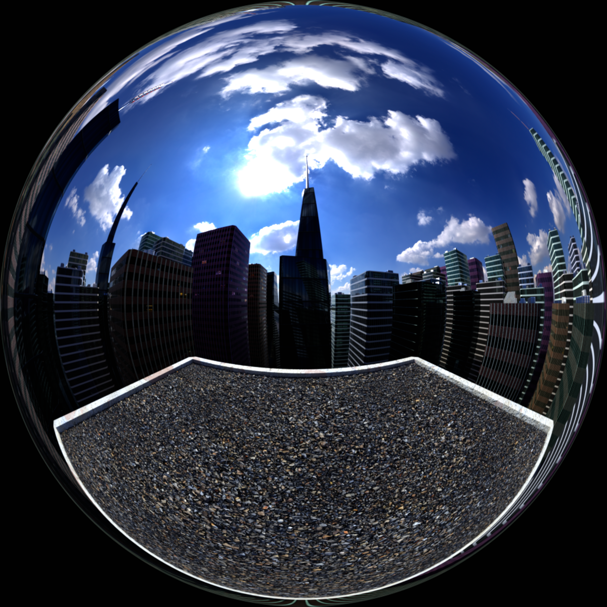 City Rooftop Morning Cloudy v2