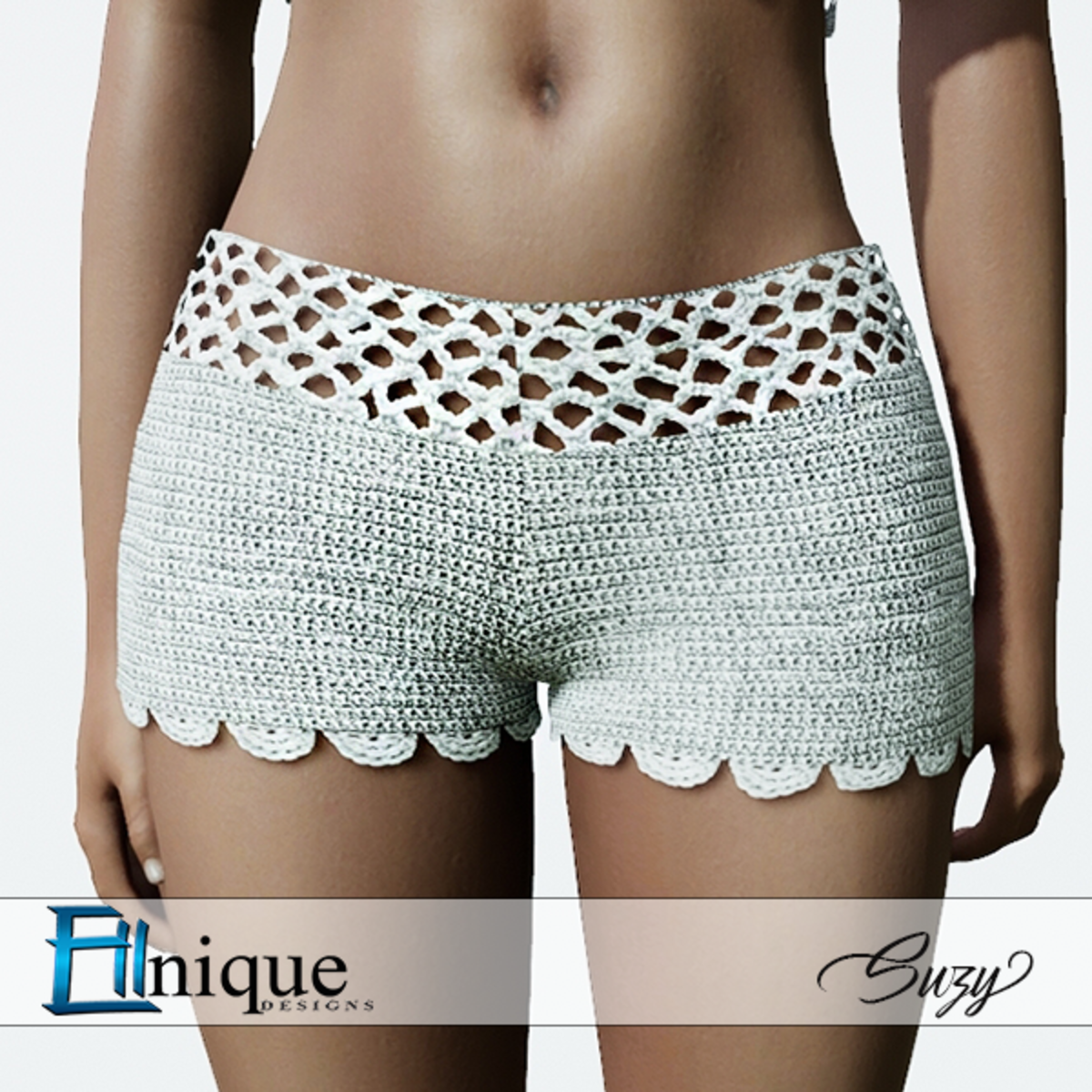 Suzy White Shorts Crochet