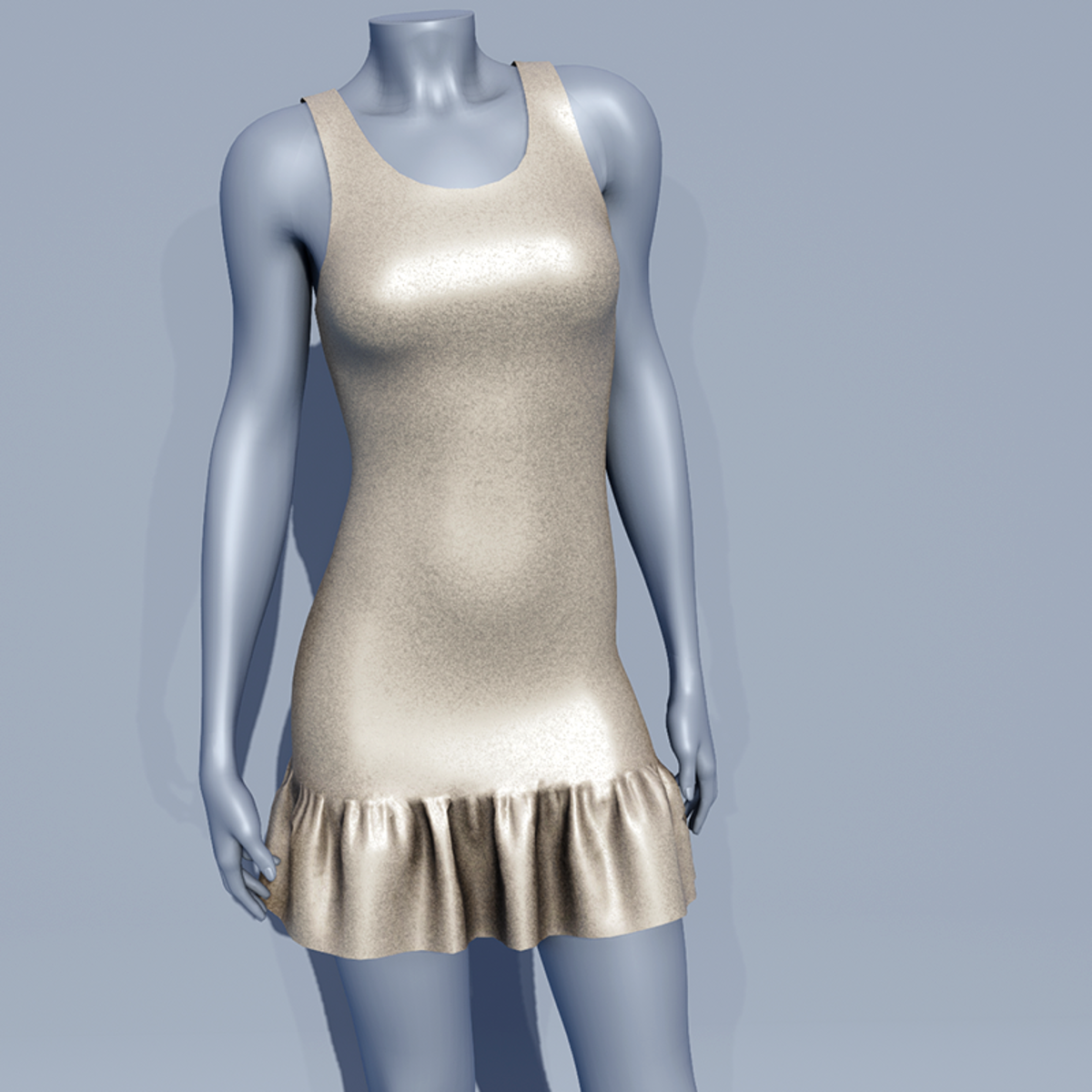 Glitter Party Dress - Champagne