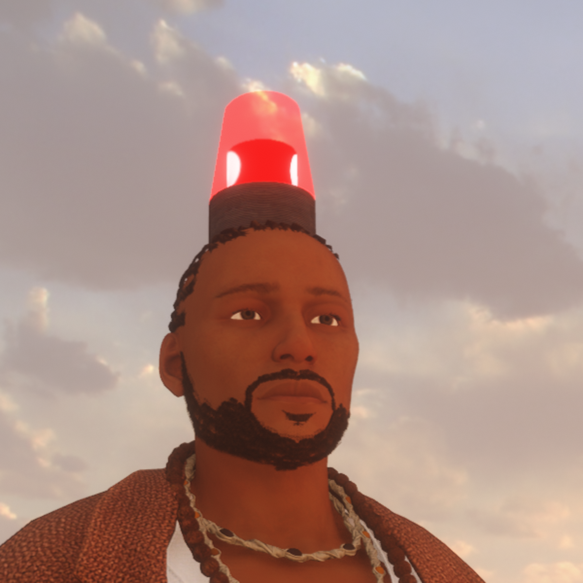 Animated red rotating beacon light male
