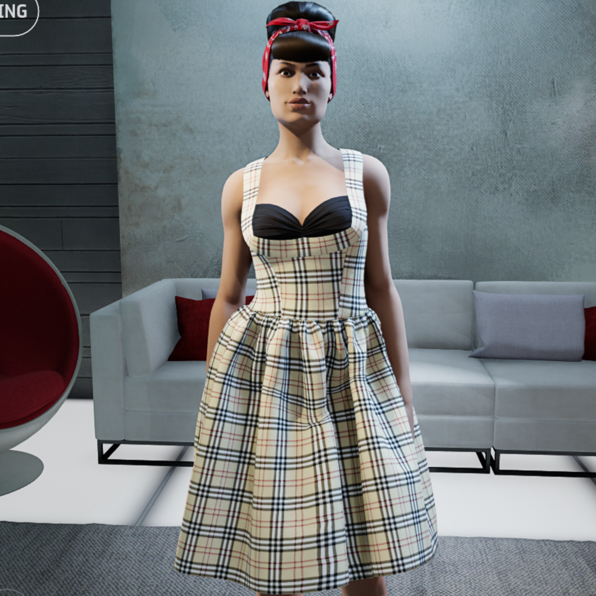 50s Shell Bust Swing Dress 16