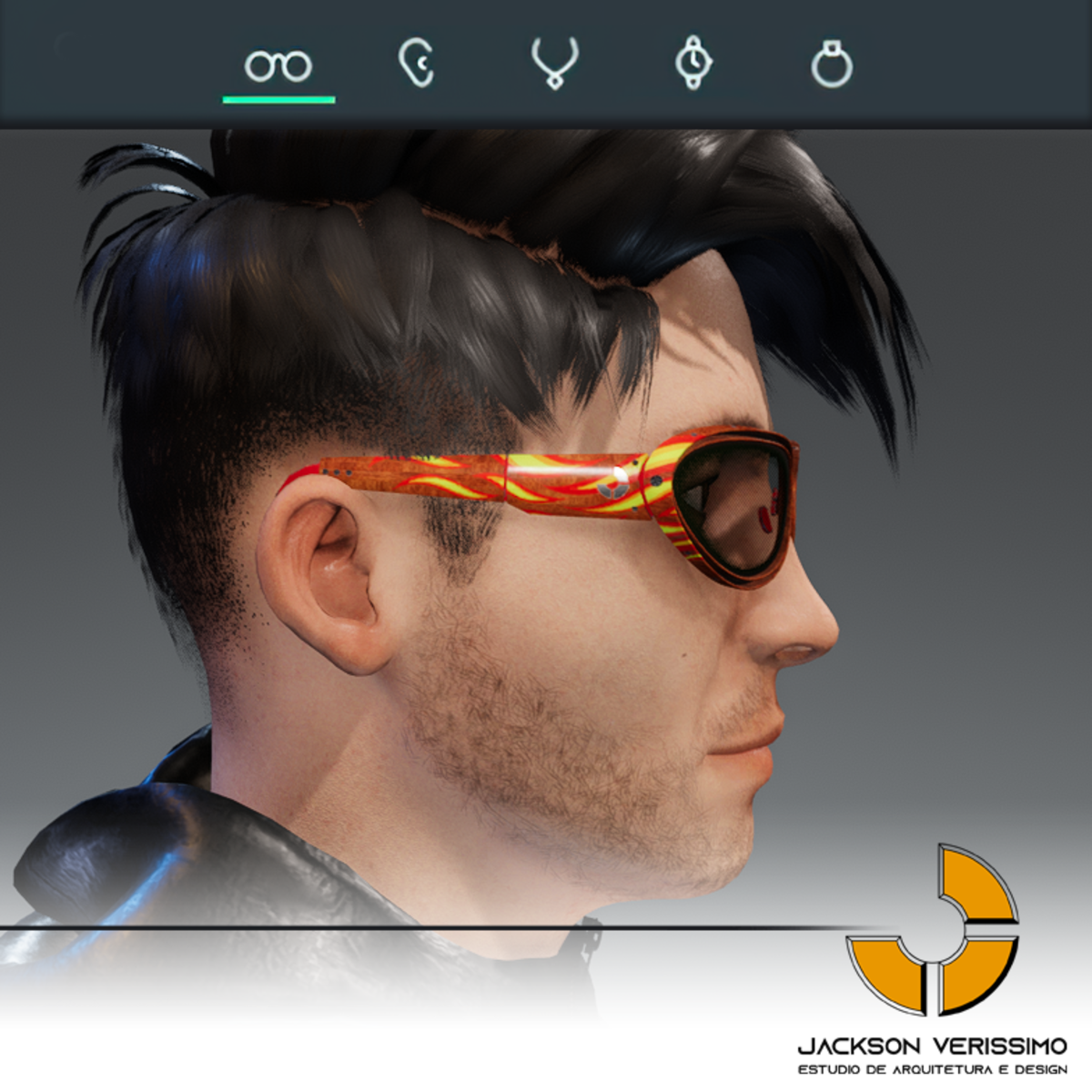 Janeiro Glasses- Wood1 with flames