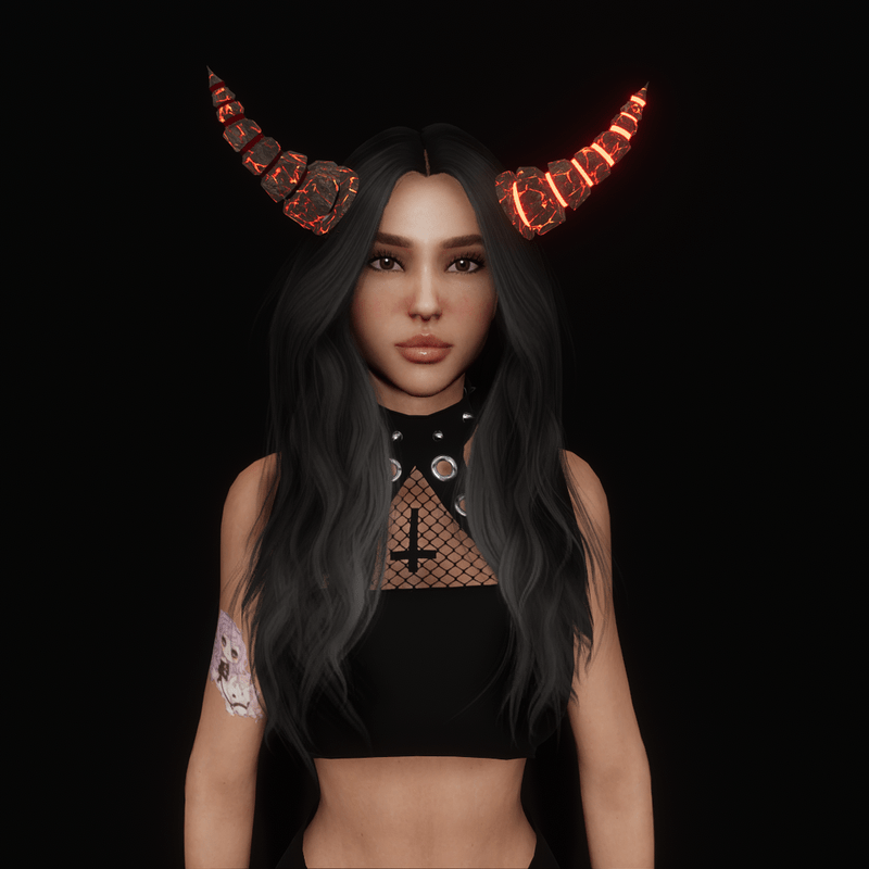 Animated & Glowing Ashed Succubus Horns (Lava)