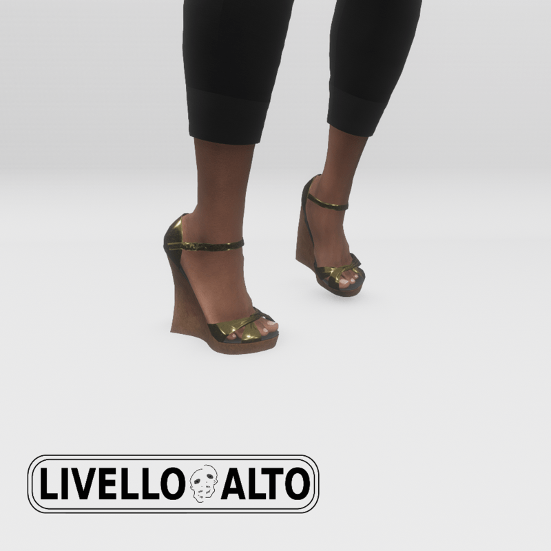 Gold Fusion Wedge Heels