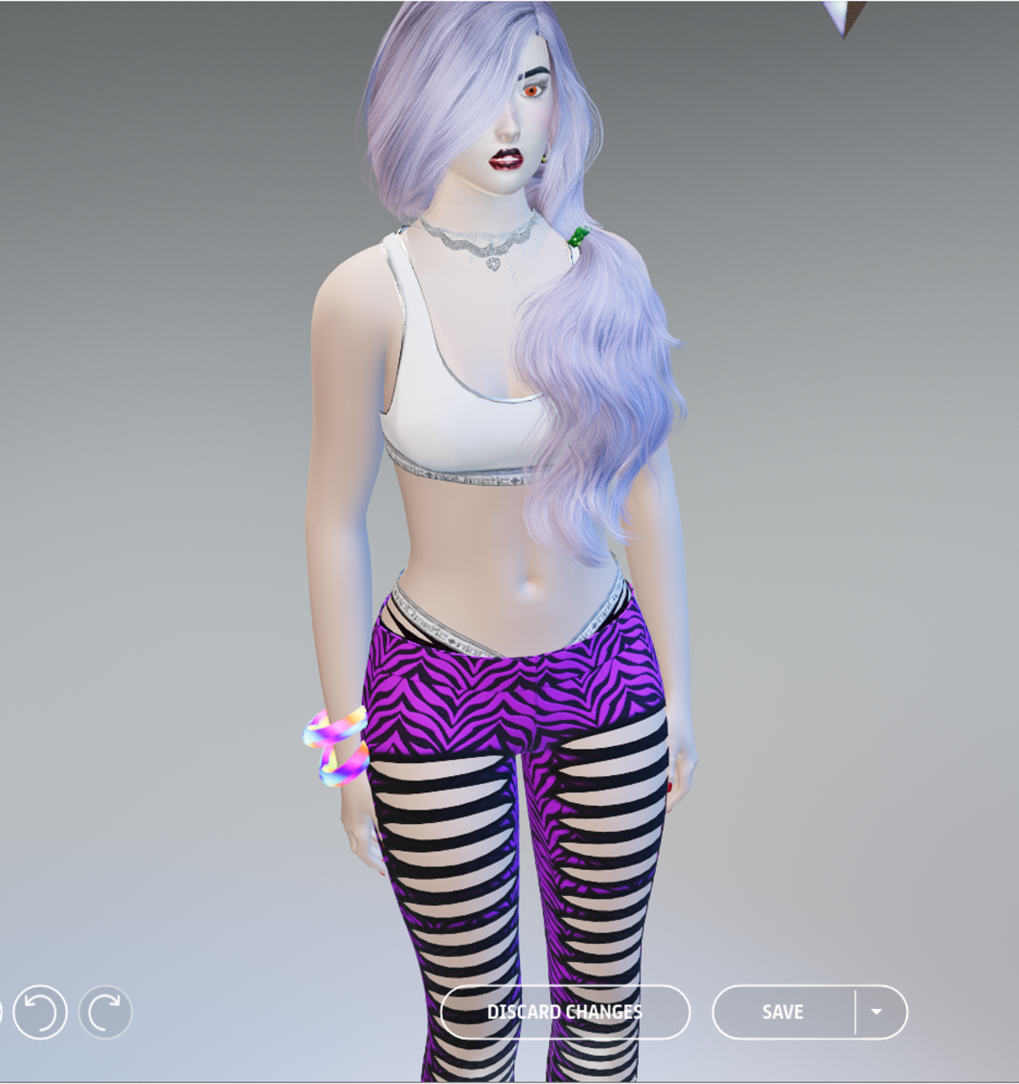 Purple Zebra Ripped Leggings with Ripped Undies - Female