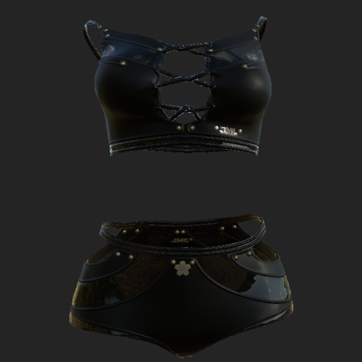 KAMIL DUO SHORTS_ WITH TOP_ BLACK