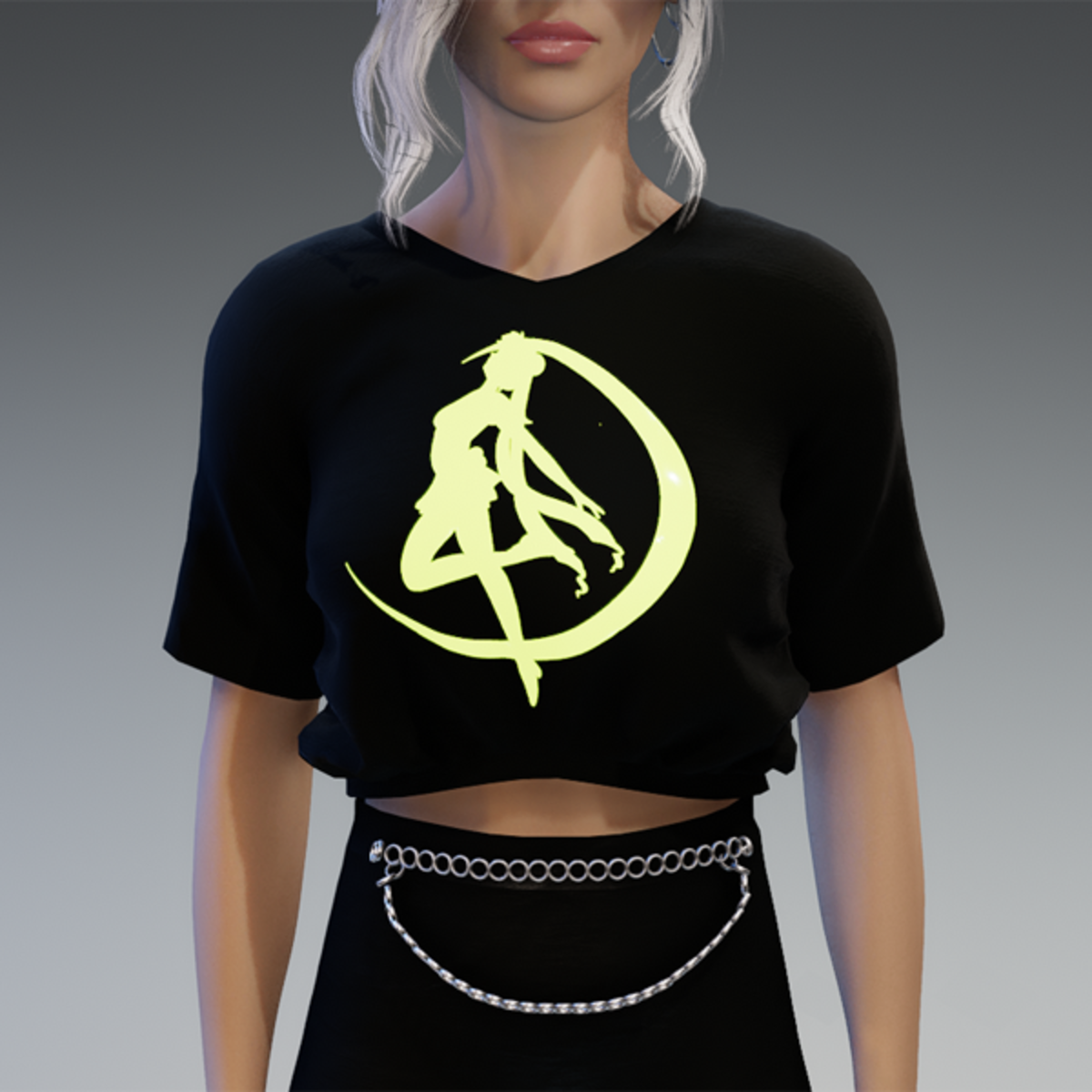Glowing "Moonie Time" Shirt in Yellow Green